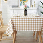 nappe table carreaux beige blanc imperméable polyestre extérieure intérieure rectangle action grâce