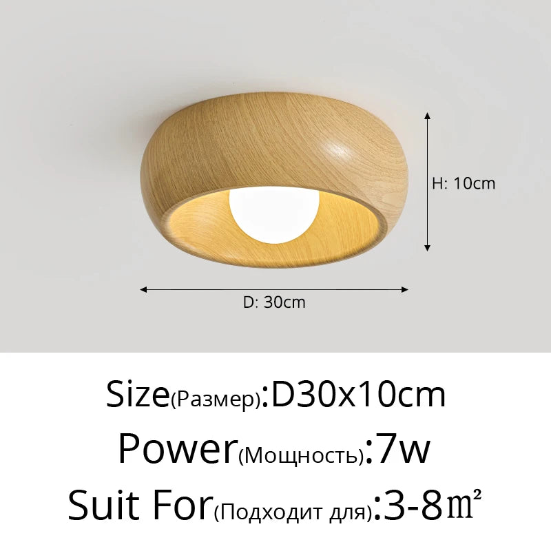 lampe moderne texture bois couleur naturelle blanche éclairage led réglable sans télécommande