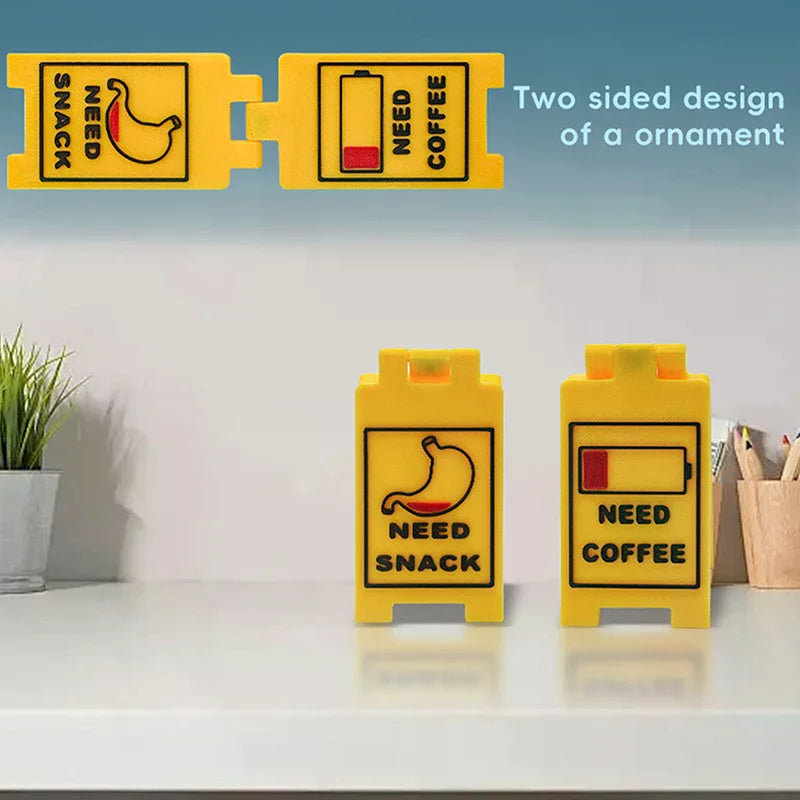 plaque métal pliable humour travailler blanc jaune noir rouge symboles clips modernes
