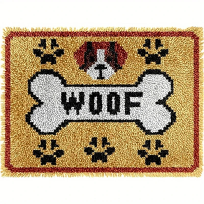 kit broderie tapis décoratif fait main motif animaux fleurs coton loisirs créatifs adulte