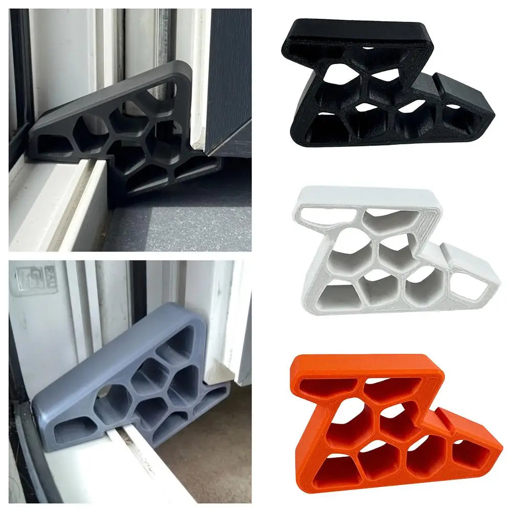 stoppeur fenêtre balcon adhésif hexagones moderne noir blanc rouge gris orange