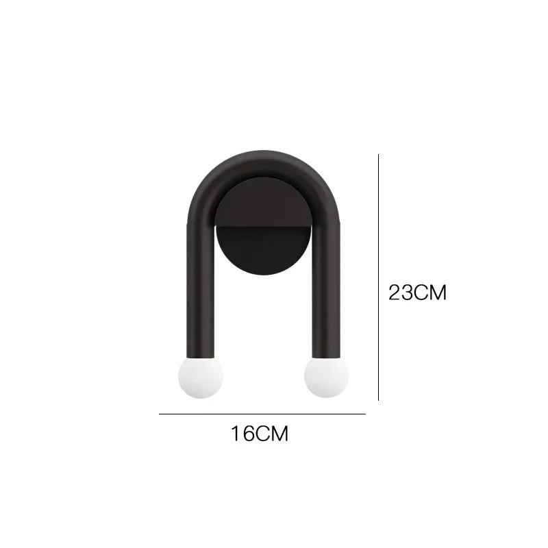 applique murale led moderne minimaliste noir blanc rose chambre coucher salon entrée étude