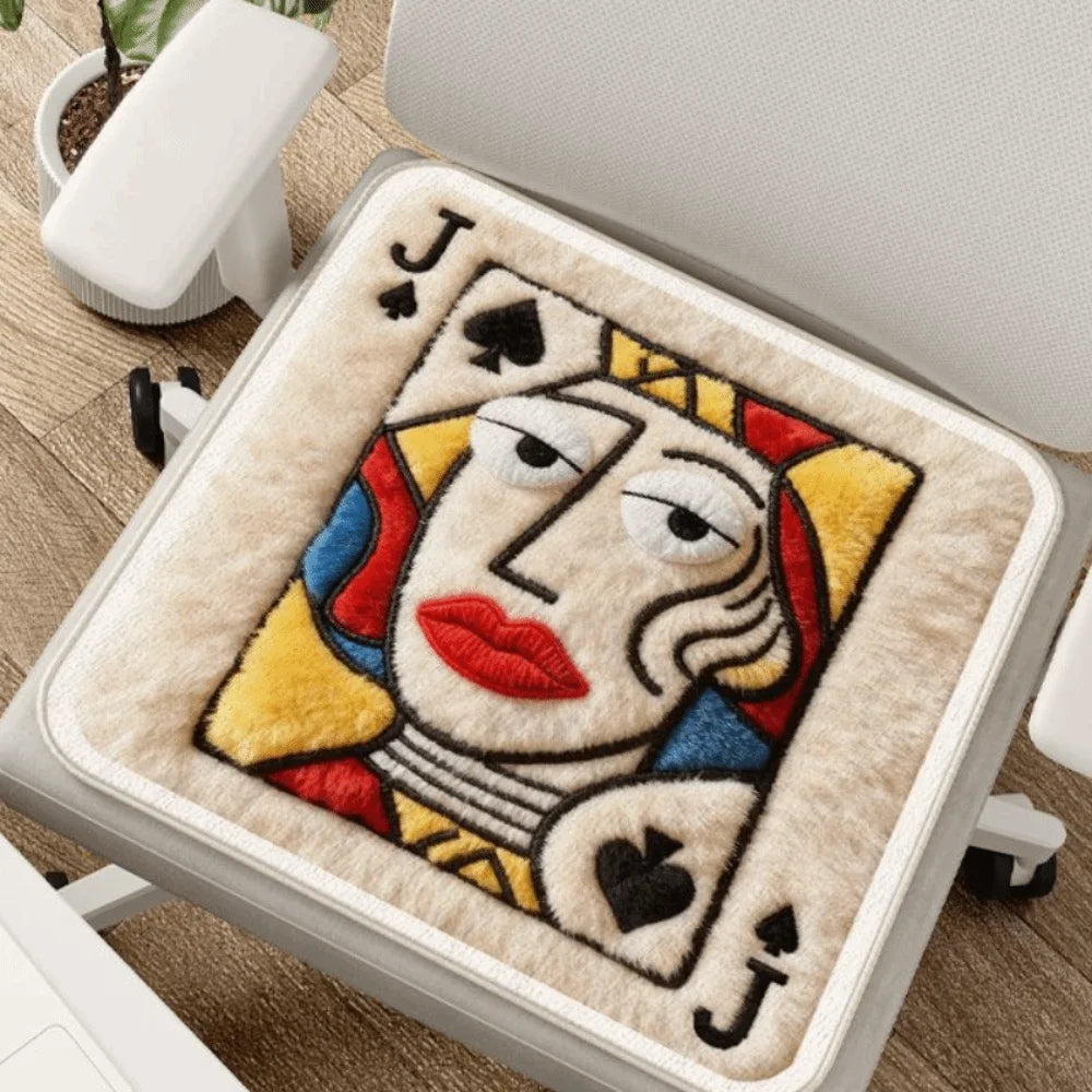 coussin chaise cartoon dessins animés chats cartes jouer 40x40cm solide doux adultes