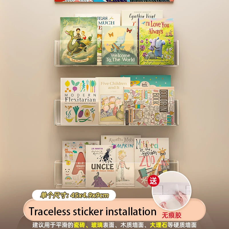 porte revues mural transparent moderne magazines brochures autocollants pliable enfants derrière porte