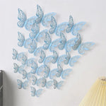 décoration murale papillons ornements floraux dorés bleus multicolores adhésifs 3d grandes moyennes petites