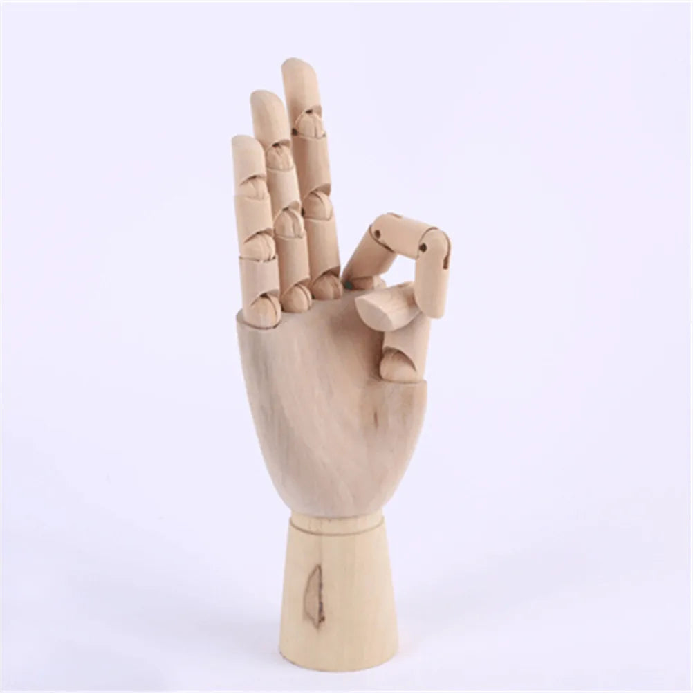 main articulée bois classique réaliste base conique décoration maison noël naturel clair