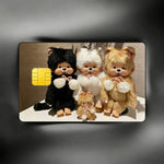 protection carte bancaire autocollant imperméable réutilisable moderne motifs illustratifs enfants peluche