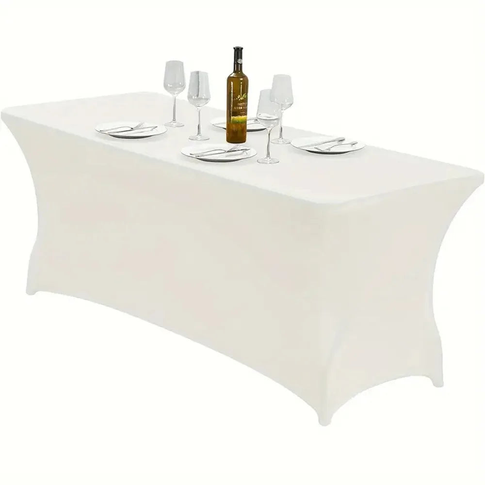 housse table réutilisable polygone moderne élégante polyester noire blanche bleue rougeversible festive mariage