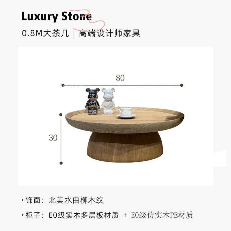 table basse ronde moderne minimaliste bois naturel salon grande petite