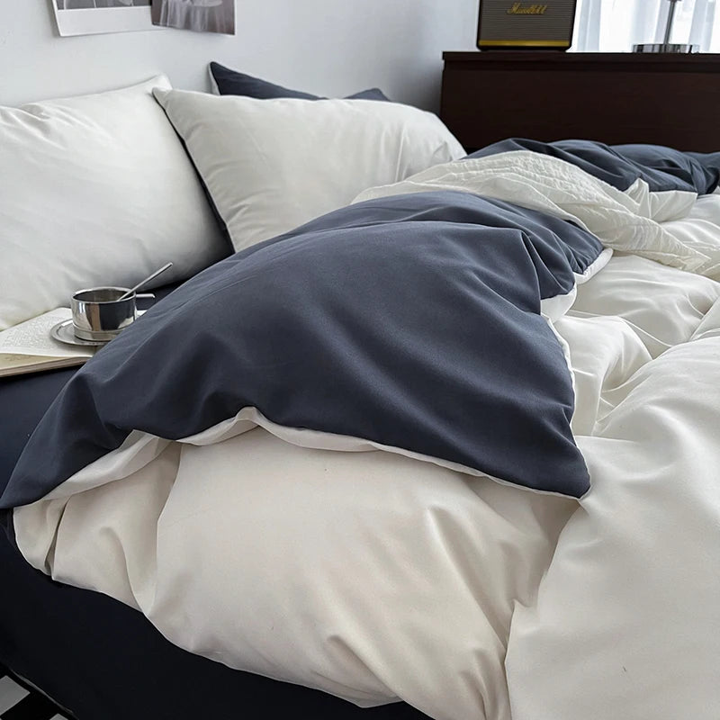 Detail du tissu en polyester quilting de la housse de couette gris clair