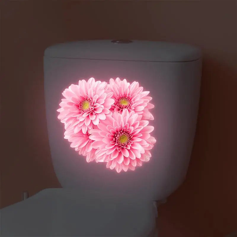 sticker mural moderne fleur gerbera rose adhésif décoration intérieure contemporain chambre salon