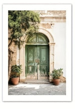 toile d'art classique minimaliste paysages urbains vert blanc beige abstraits sans cadre rectangle vertical
