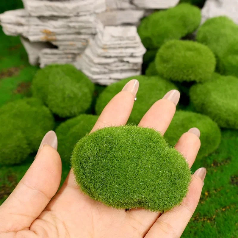 pierres artificielles mousse vert herbe naturelle extérieur jardin decoration pieces 50