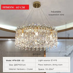 lustre moderne élégant cristal transparent doré salon chambre restaurant