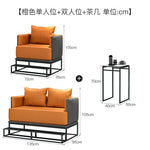 canapé moderne orange gris coussins structure métallique scandinave minimaliste canapé d'angle forme