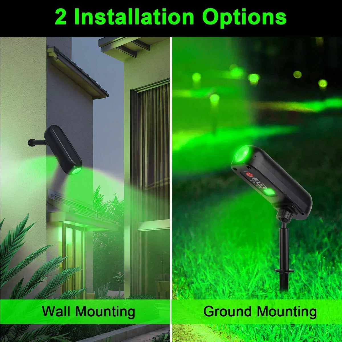 projecteur solaire led extérieur noir moderne ip65 spot paysager ambiancé tringle montage