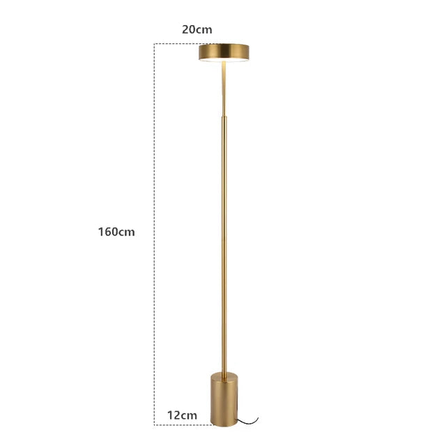 lampe sol moderne gris doré minimaliste led réglable sans ombreintérieur chambre salon