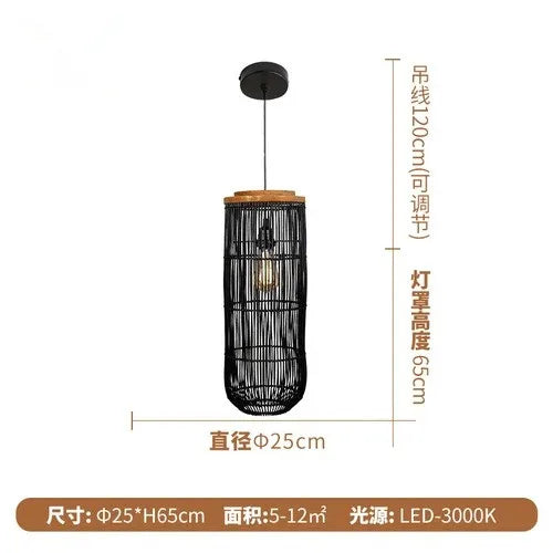 lampe suspendue rattan moderne ampoule filament noir beigeclair chambre salonhôtel