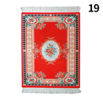 tapis rouge noir bleu beige ornements floraux motifs géométriques classique non glissant adhésif souris