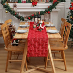 chaise table arbre noël vert rouge tissage relief festive décoration décembre événement