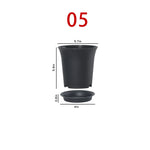 pots fleurs noirs modernes plastique plateau différentes tailles jardinage durable