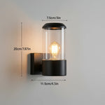 lampe murale extérieure moderne noir transparent autonome ip65 aluminium décoration jardin porche