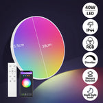 lampe led moderne télécommande blanc motifs géométriques lumière intensité variable