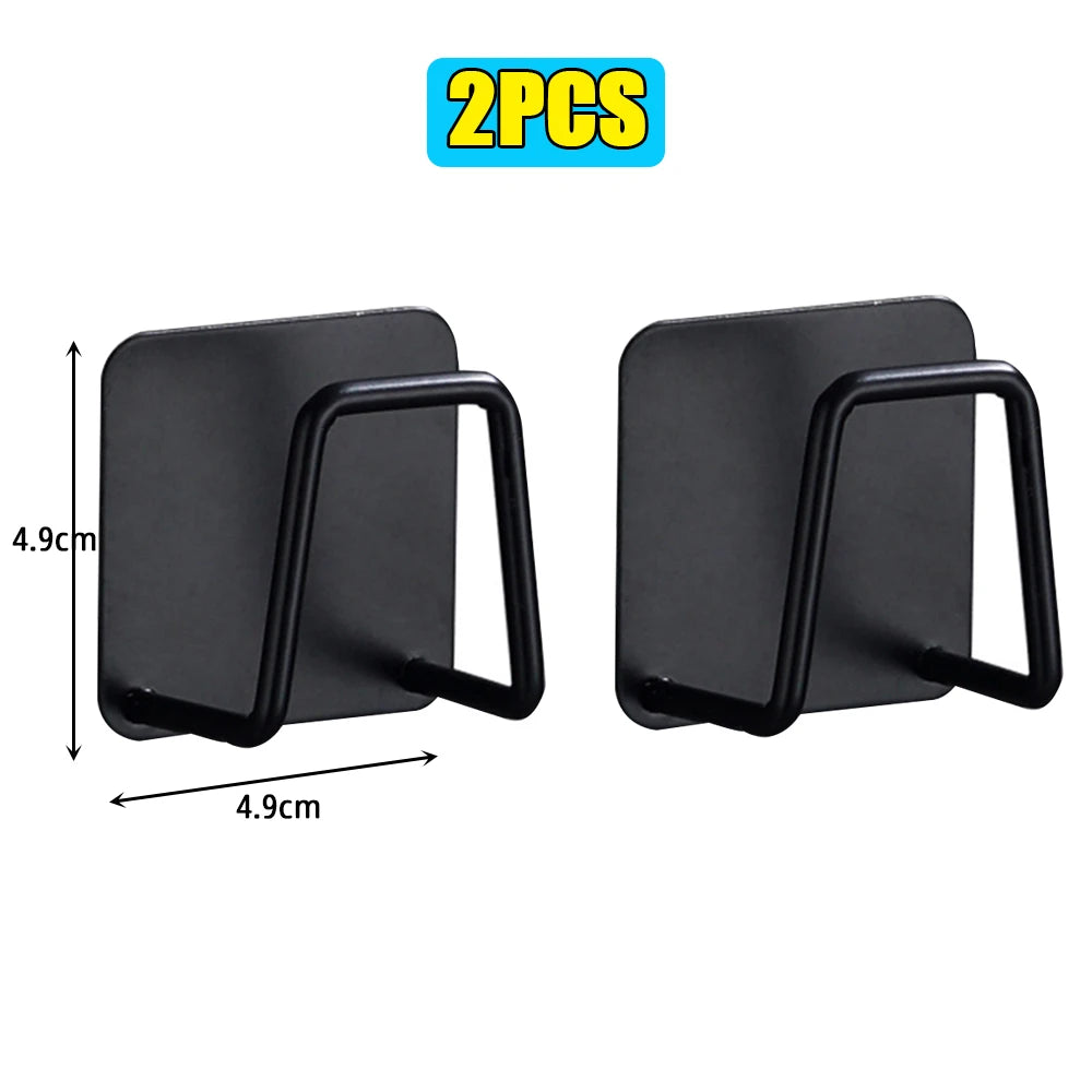 support balance poids blanc acier inoxydable clips métalliques rangement moderne étagère murale sans perçage