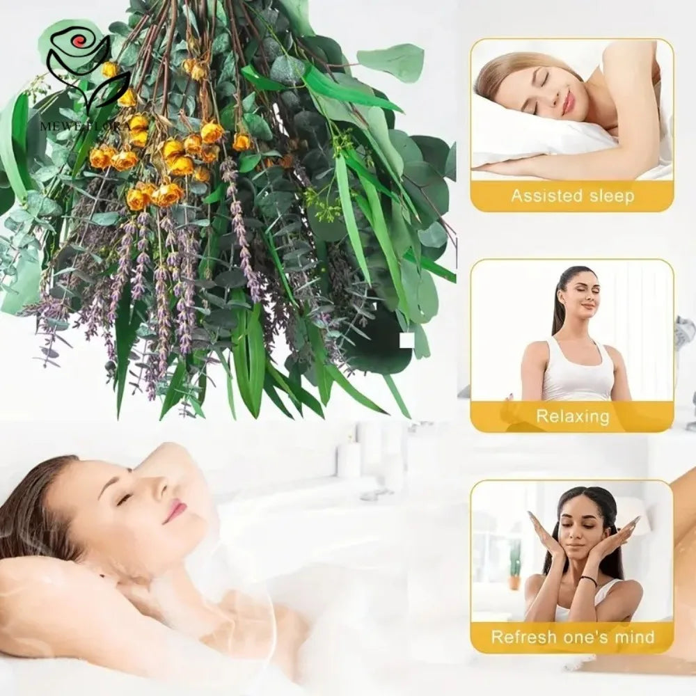 bouquet fleurs séchées naturel eucalyptus lavande vert jaune violet décoration intérieure bohème rustique
