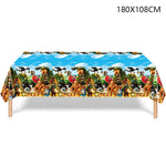 nappes jetables enfants motifs animaux fruits paysage anniversaire bleu marron vert turquoise festive
