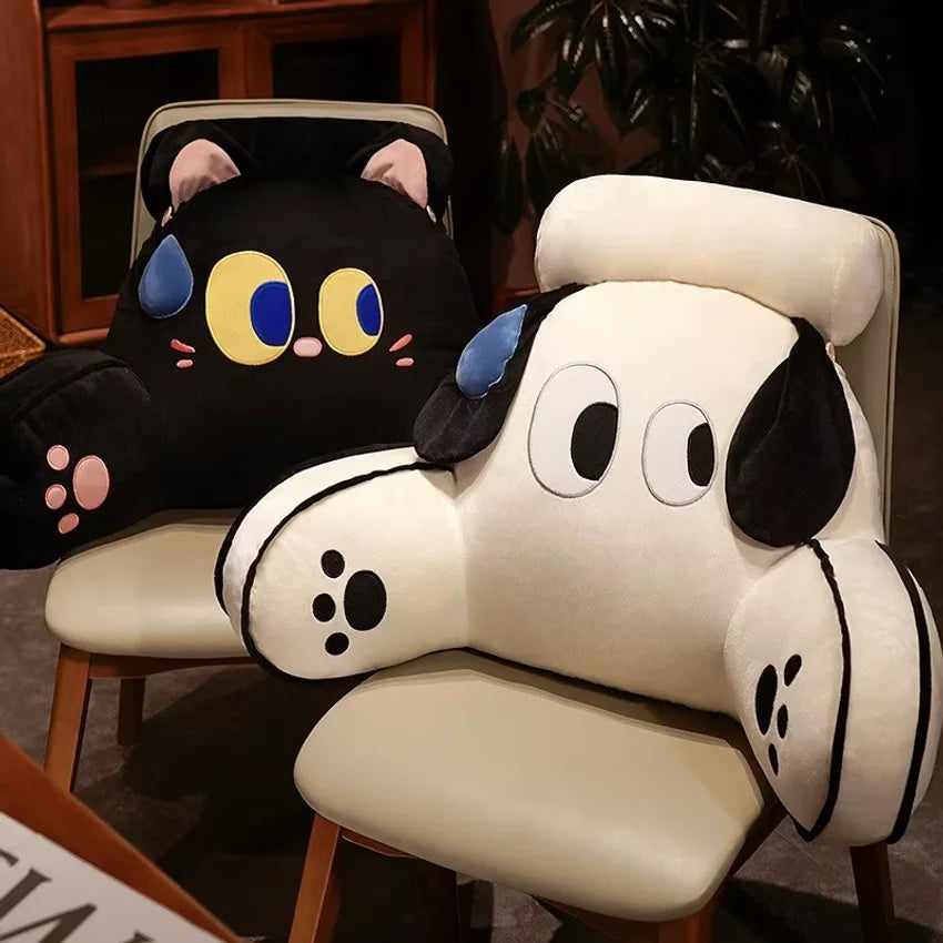 oreiller animal forme chat chien doux peluche enfantin confortable mémoire foam
