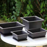 pot fleurs plastique noir moderne plante intérieure jardin décoration extérieur balcon