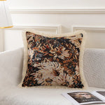 taies d'oreiller jacquard vintage motif floral multicolore coton polyester adhésif lit maison