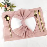 serviettes table coton orange texture lin classique fêtes mariage extérieur napkins cloths