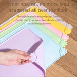 tapis nourriture animaux silicone violet vert jaune rose moderne empreintes pattes opaques