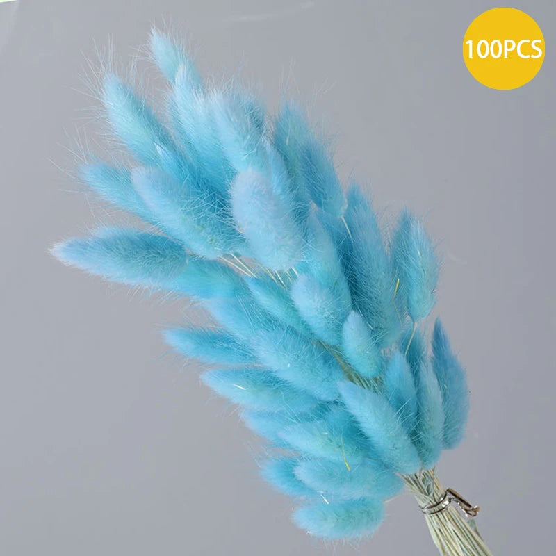 décoration maison bouquets plumes séchées naturelles bleu vert rose orange