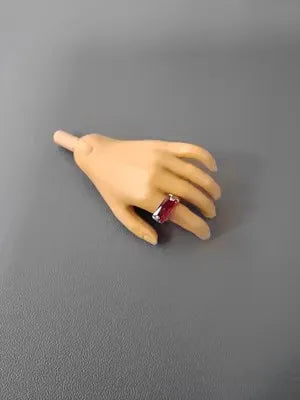 Bague miniature poupée 1/6 pierres précieuses boîte rangement décorative rouge