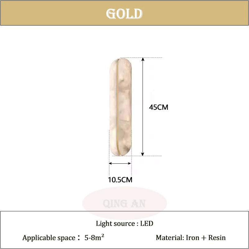 appliques murales modernes éclairage cuisine salle manger veines marbrées semi translucides lumière LED beige