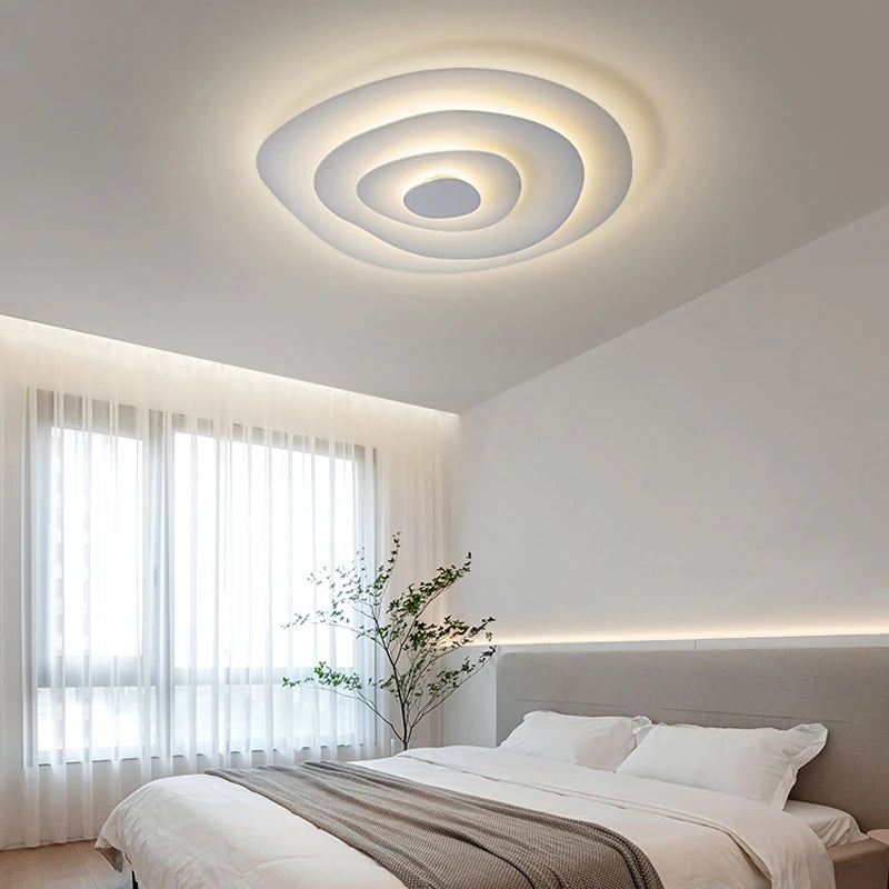 luminaire moderne led circulaire concentrique blanc beigeclair minimaliste contemporain fixepla