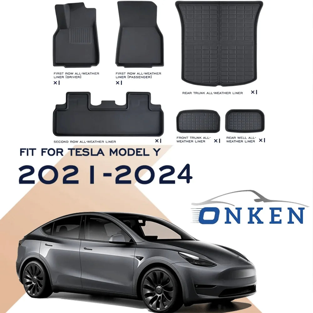 tapis sol voiture tesla noir texture micro perforée moderne