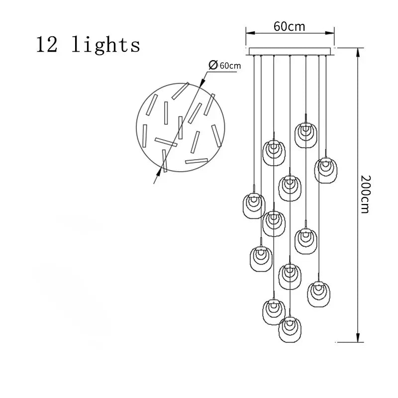 suspension lumineuse moderne transparent dorée fine élégante chaînes métalliques ampoules incluses