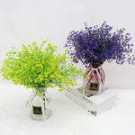 bouquet artificiel violet rose vert cloches modernes décoration intérieure maison événements anniversaires fêtes