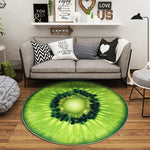 tapis rond fruits coloré moderne salon chambre enfants sol décor éco rouges verts oranges