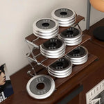 étagère pliable bois marron métal argenté moderne fonctionnelle clips niveaux rangement 30kg charge