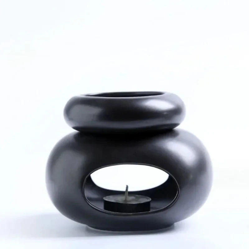 diffuseur huiles essentielles bougie chauffe parfum blanc noir moderne