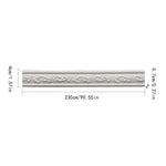 bande décorative murale autoadhésive 3d relief floral moulures classiques 230cm noir blanc beigeclair