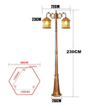 Lampadaire élégant classique or noir extérieur led ip65 certifié ccc