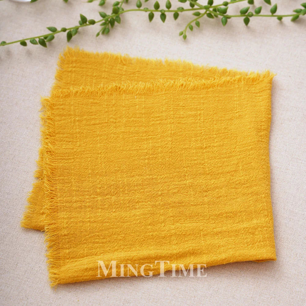 lot 10 serviettes table coton jaune texture rugueuse moderne maison