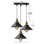 lampe suspendue industrielle noir doré ajustable salon chambre éclairage rétro vintage métal opacité