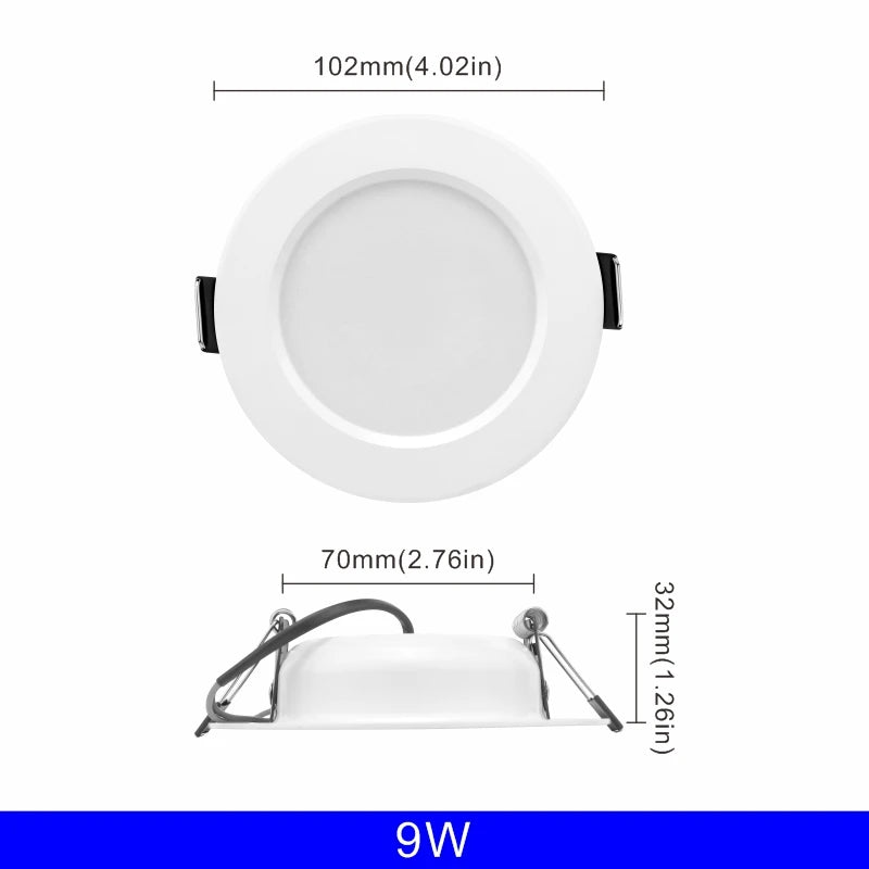 spots led blancs 3w 5w 7w 9w 12w 15w 220v clips aluminium moderne